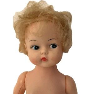 Vintage Doll Painted Eyes Lips 16" Unbranded with Pants Shoes